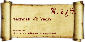 Machnik Ármin névjegykártya